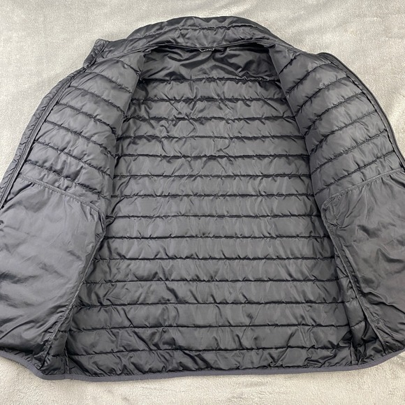 Mens Packable Insulated Puffer Large Jacket Black Full Zip Lightweight Very Warm - Picture 8 of 12